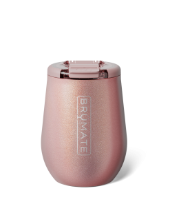 BrüMate Uncork'd 14oz Wine Tumbler - Glitter Rose Gold - View 1
