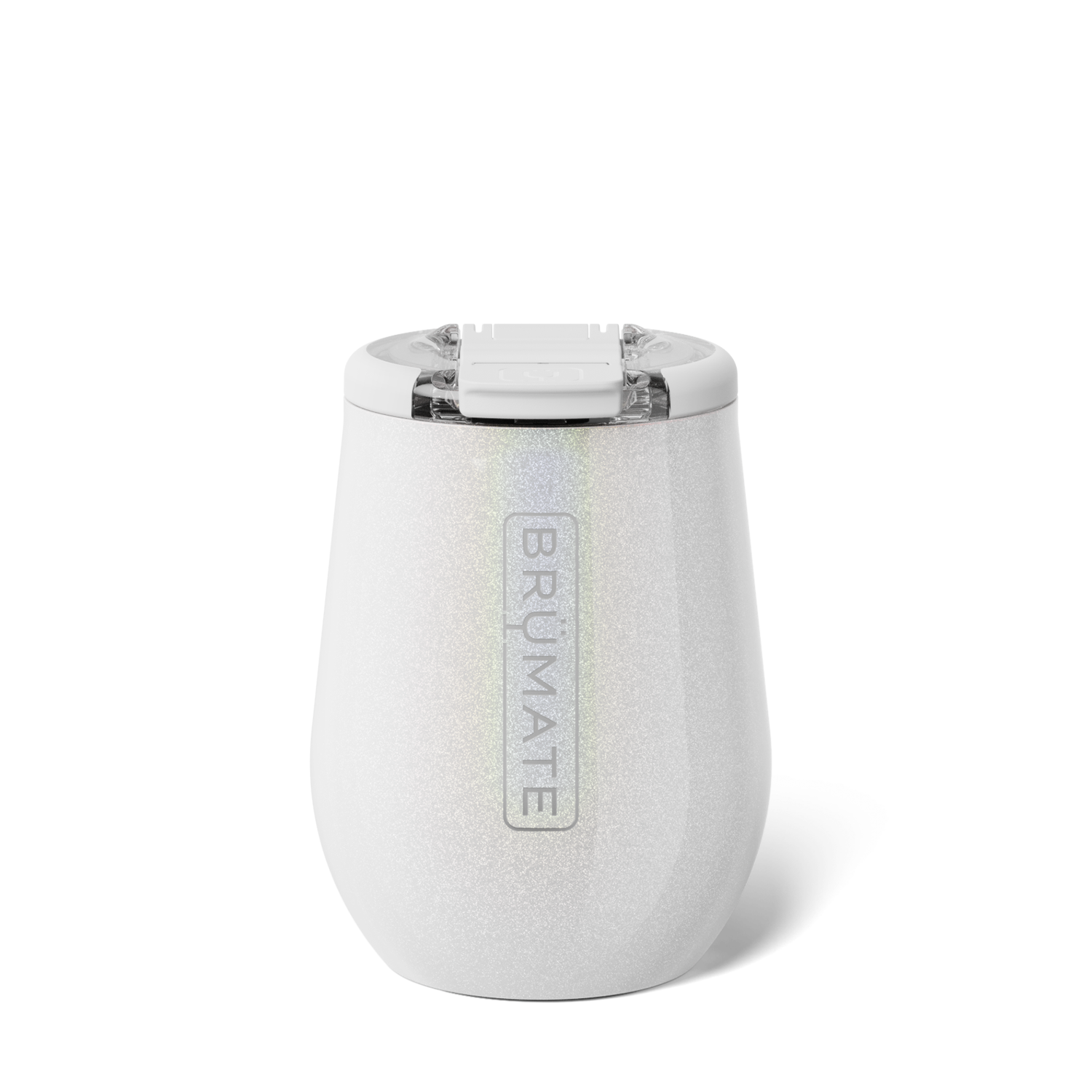 BrüMate Uncork'd 14oz Wine Tumbler - Glitter White - View 1